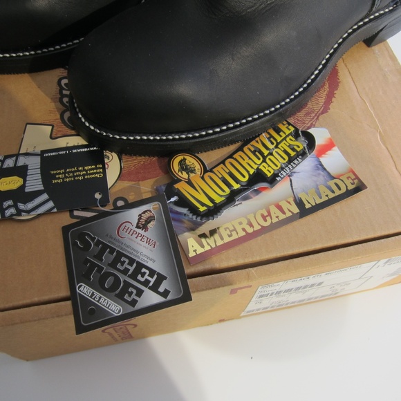 CHIPPEWA BLACK LEATHER BOOTS NIB - Picture 8 of 12
